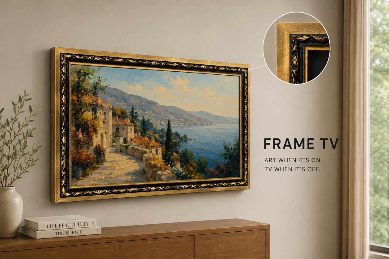 Antique Gold & Black Ornate Bezel